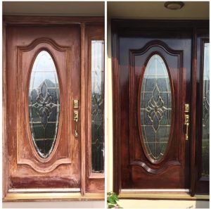 before and after wood door
