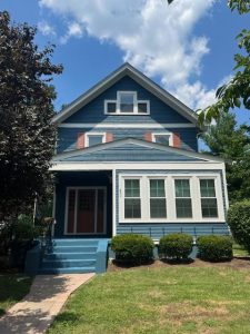 blue house fresh exterior painting cincinnati